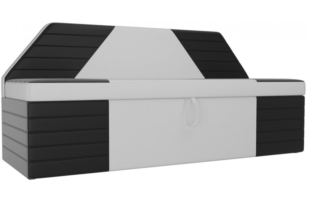 Кухонный диван Дуглас экокожа белая / черная