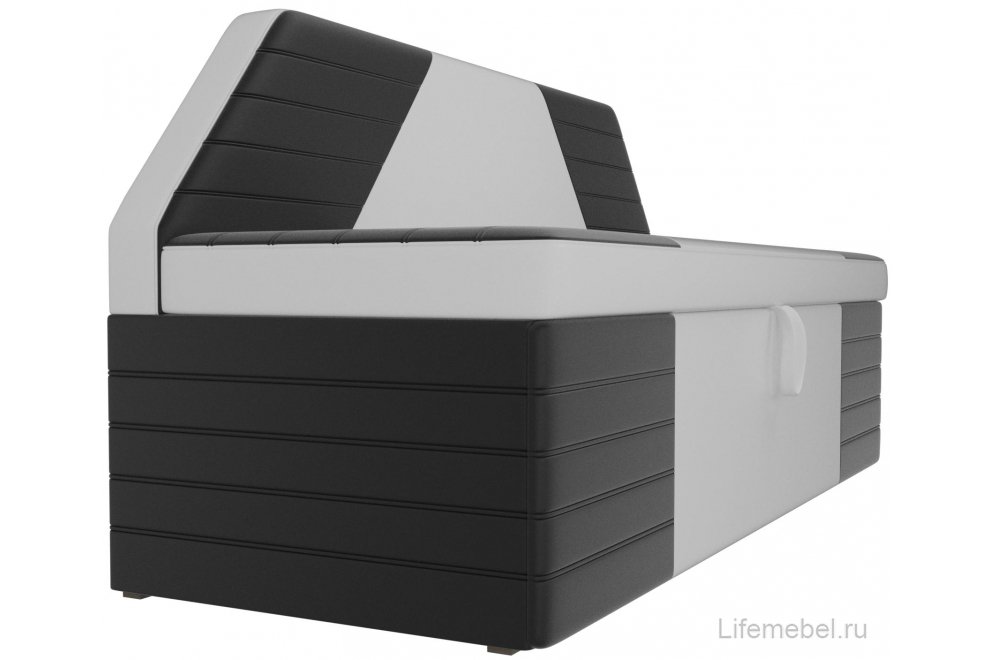 Кухонный диван Дуглас экокожа белая / черная