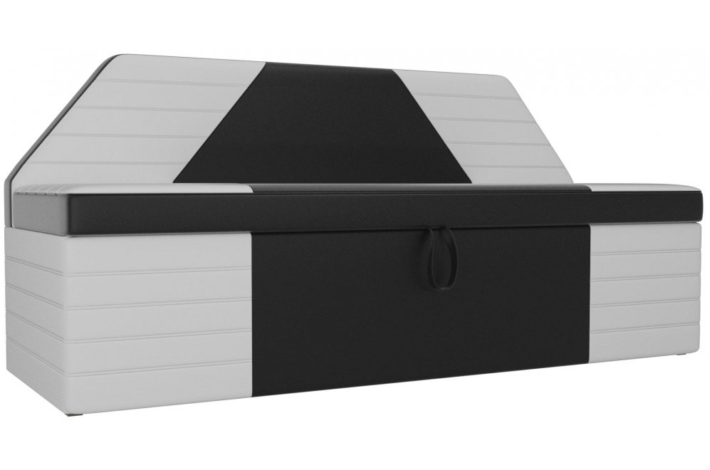 Кухонный диван Дуглас экокожа черная / белая