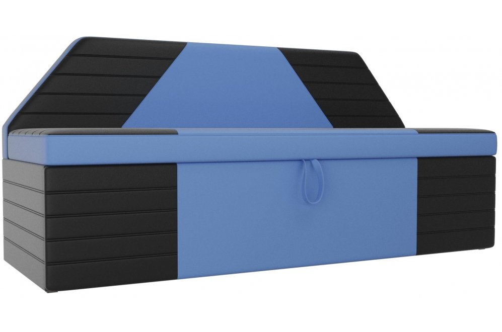 Кухонный диван Дуглас экокожа голубая / черная