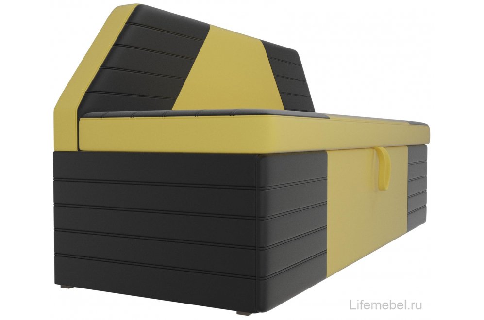 Кухонный диван Дуглас экокожа желтая / черная
