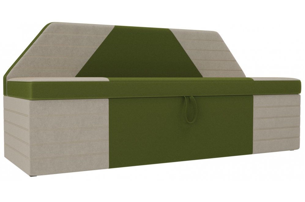 Кухонный диван Дуглас микровельвет зеленый / бежевый