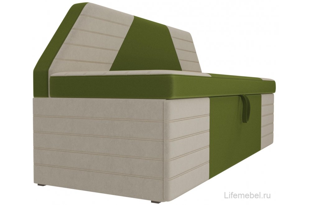 Кухонный диван Дуглас микровельвет зеленый / бежевый