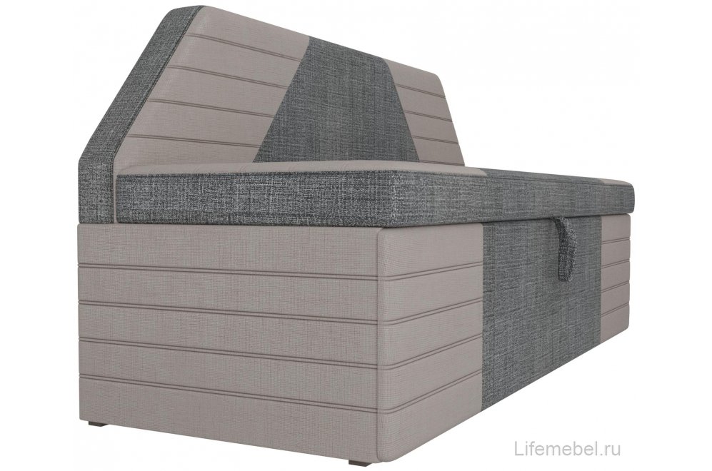 Кухонный диван Дуглас рогожка серая / бежевая