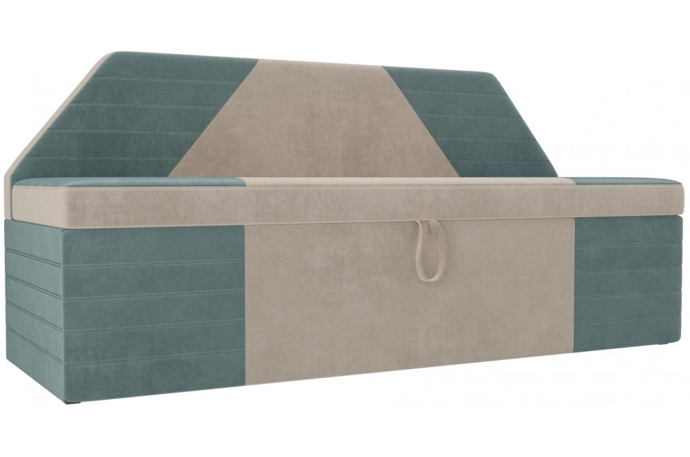 Кухонный диван Дуглас велюр бежевый / бирюза