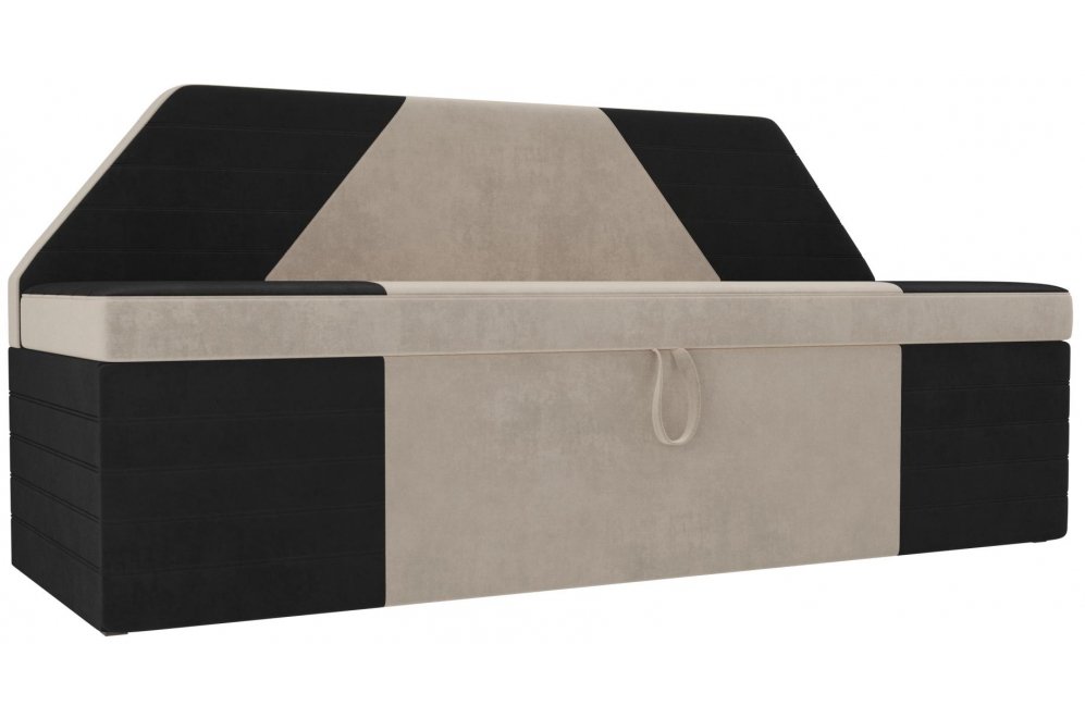 Кухонный диван Дуглас велюр бежевый / черный