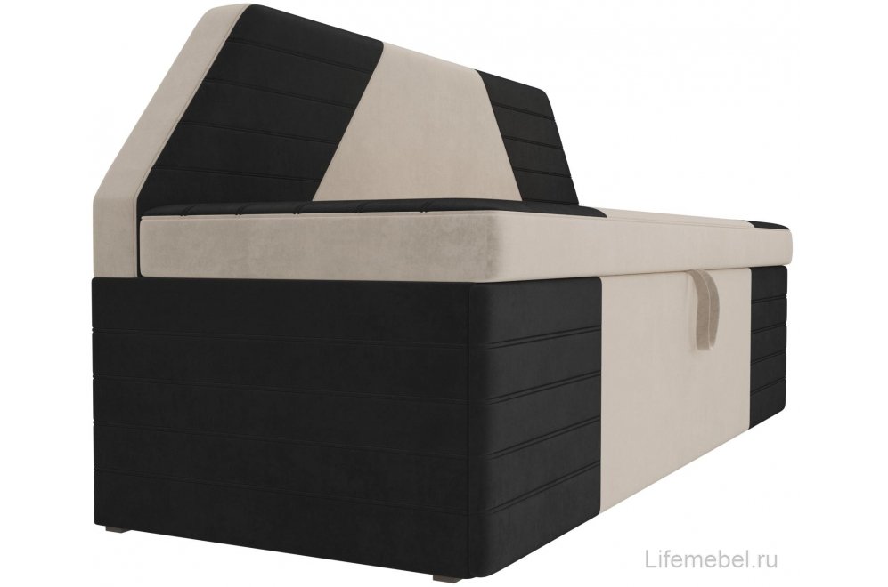 Кухонный диван Дуглас велюр бежевый / черный