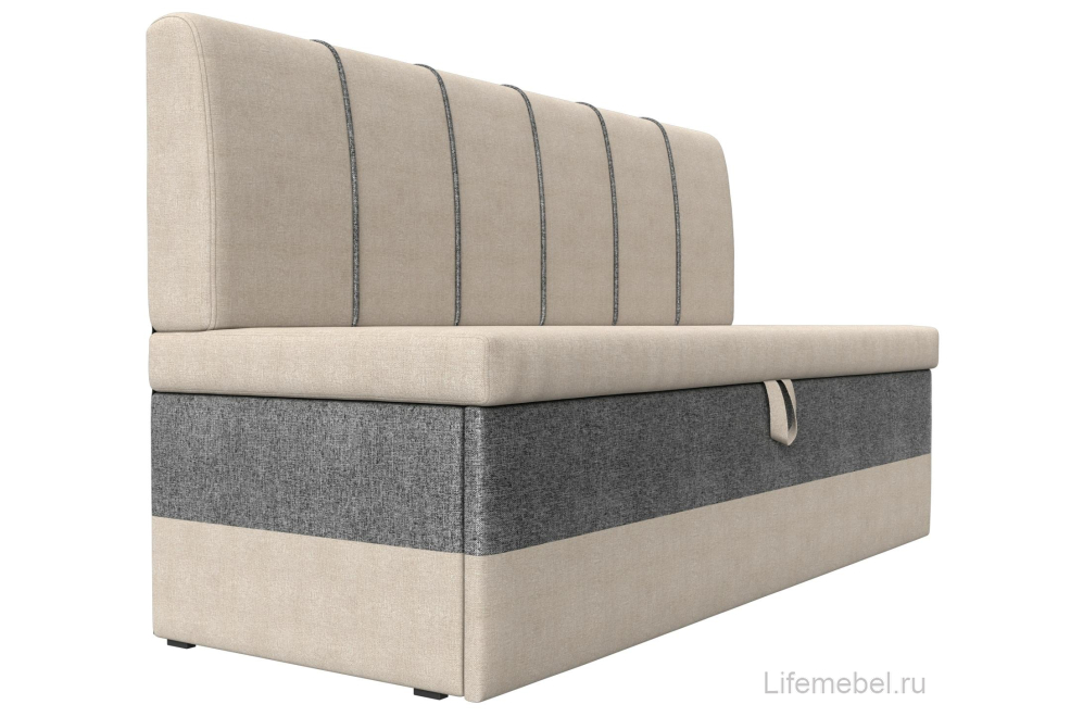 Кухонный диван Энигма бежевая / серая рогожка