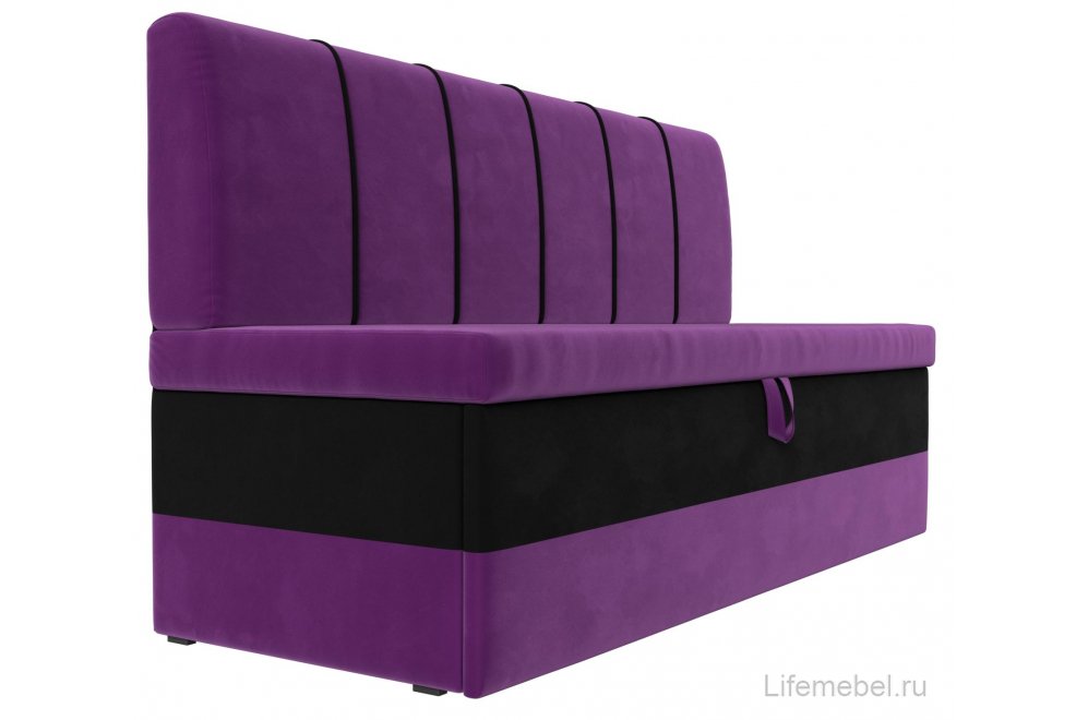 Кухонный диван Энигма фиолетовый / черный микровельвет