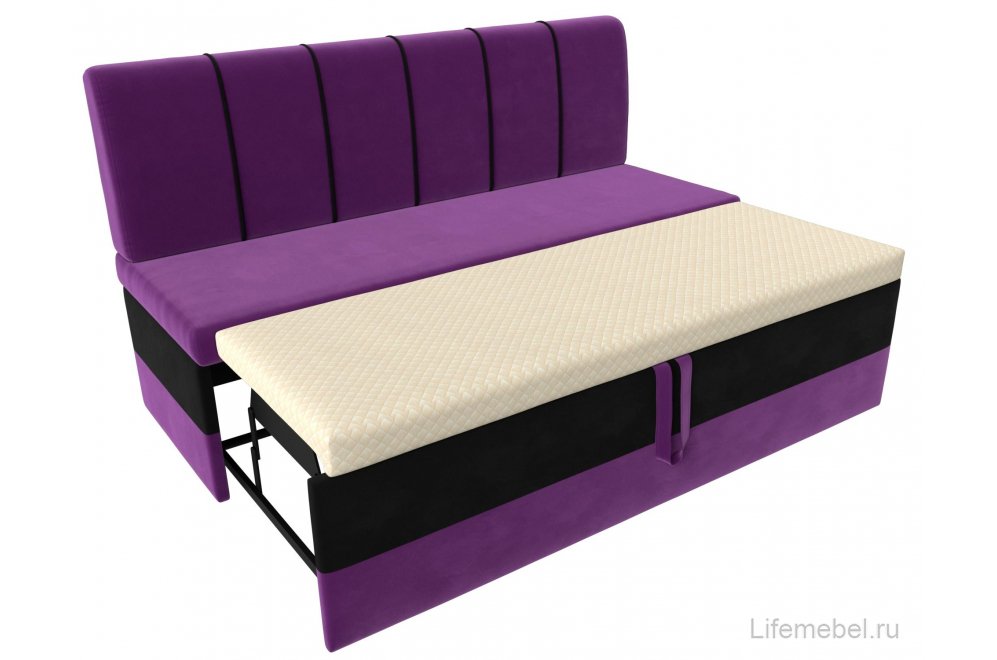 Кухонный диван Энигма фиолетовый / черный микровельвет
