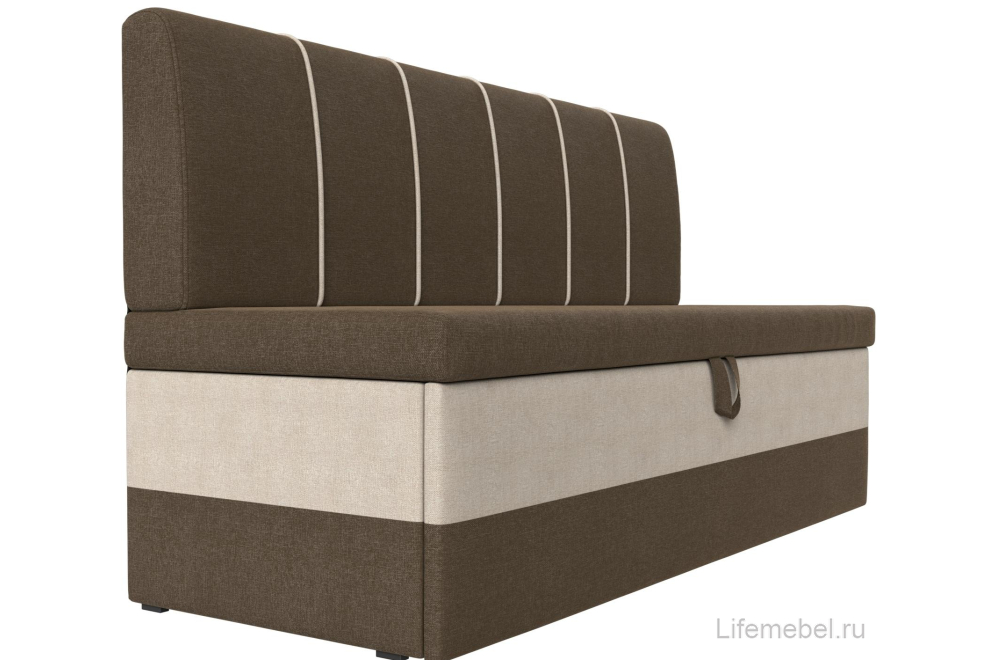 Кухонный диван Энигма коричневая / бежевая рогожка