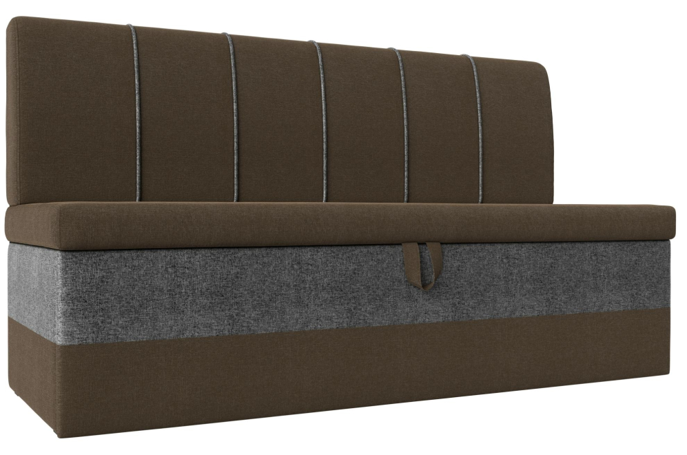 Кухонный диван Энигма коричневая / серая рогожка