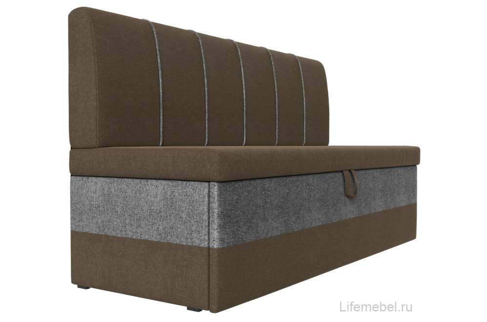 Кухонный диван Энигма коричневая / серая рогожка