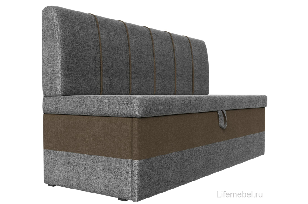 Кухонный диван Энигма серая / коричневая рогожка