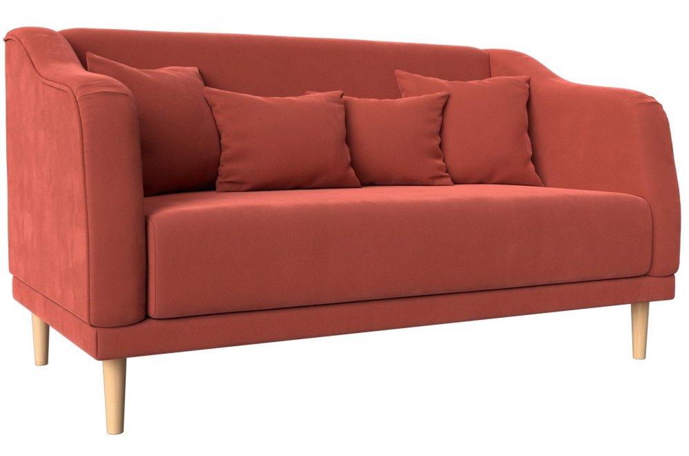Кухонный диван Киото коралловый микровельвет
