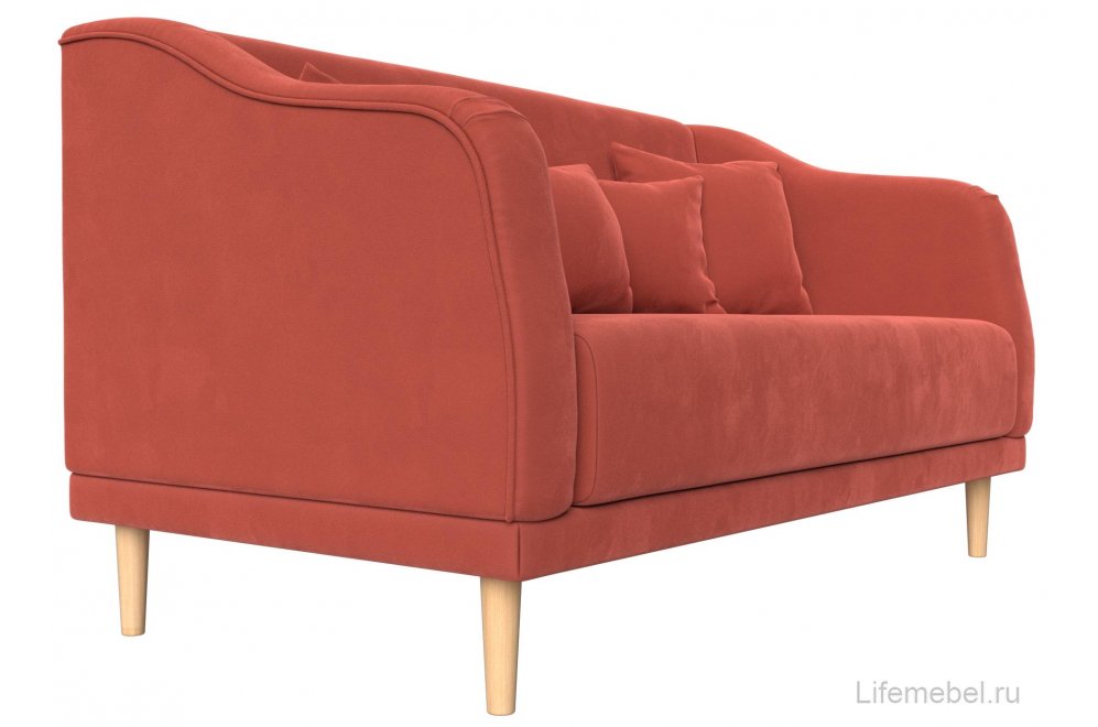 Кухонный диван Киото коралловый микровельвет