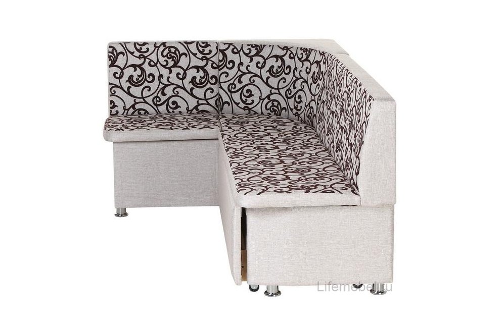 Кухонный диван Сити левый elegance beige вензеля / elegance com beige