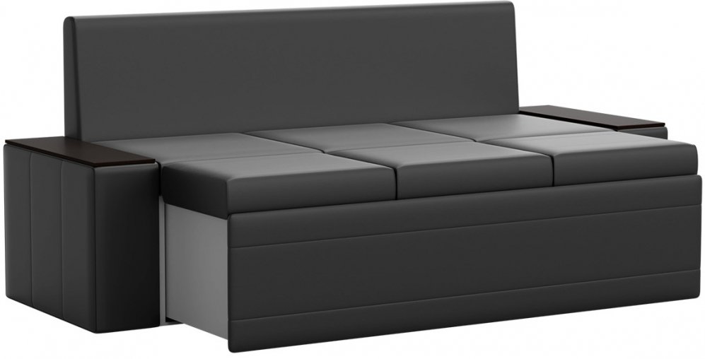 Кухонный диван Лина экокожа черный