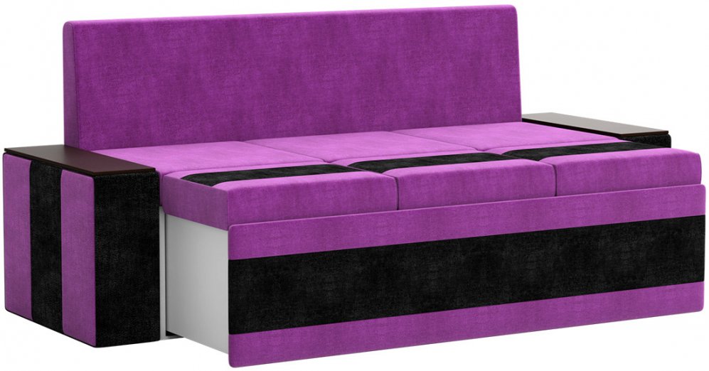 Кухонный диван Лина микровельвет фиолетово-черный