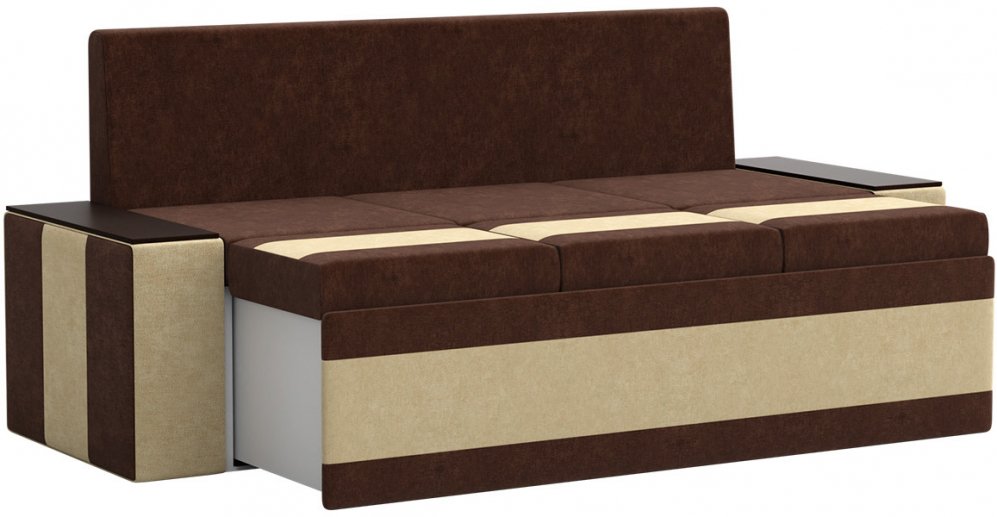 Кухонный диван Лина микровельвет коричнево-бежевый