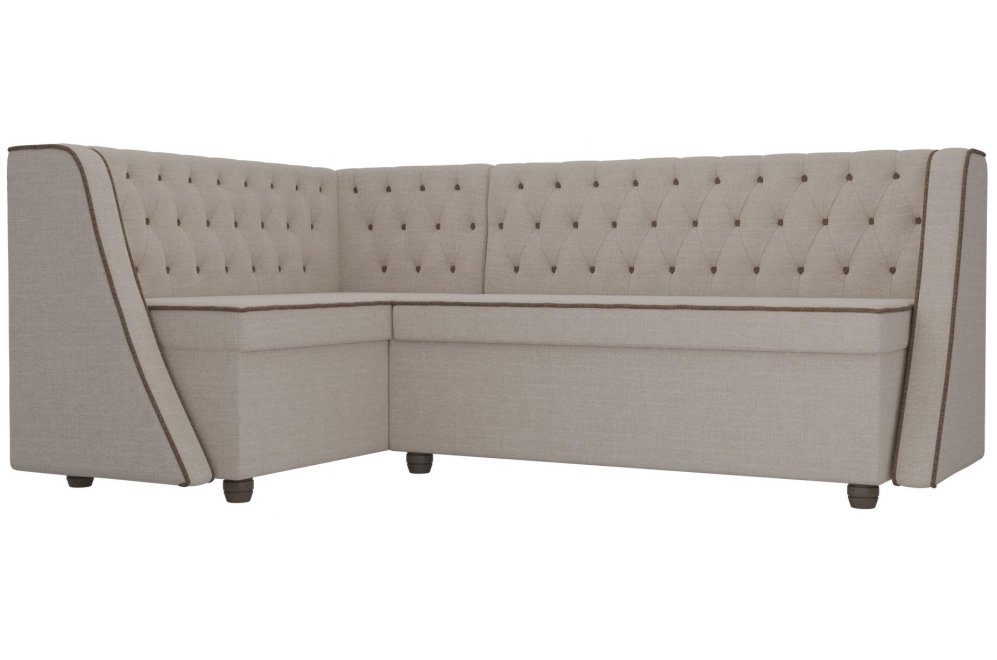 Кухонный диван Лофт левый рогожка бежевый