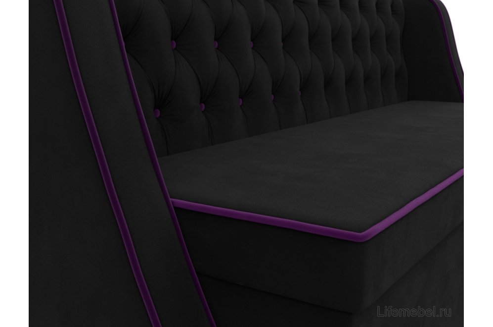 Кухонный диван Лофт микровельвет черный