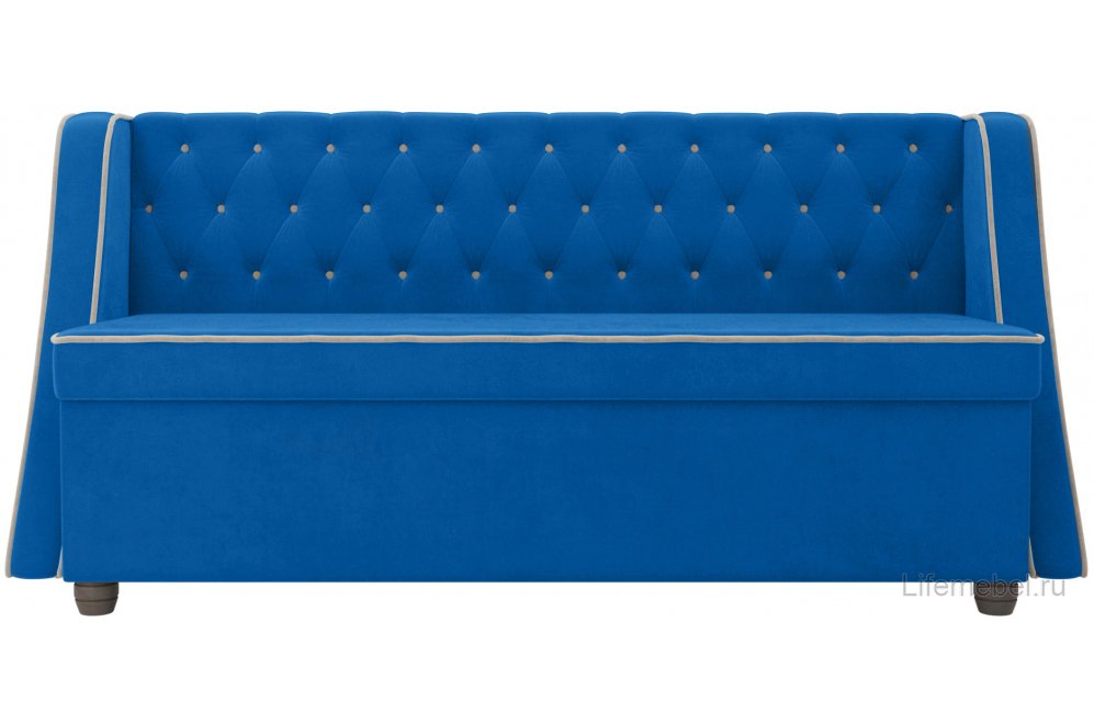 Кухонный диван Лофт велюр голубой