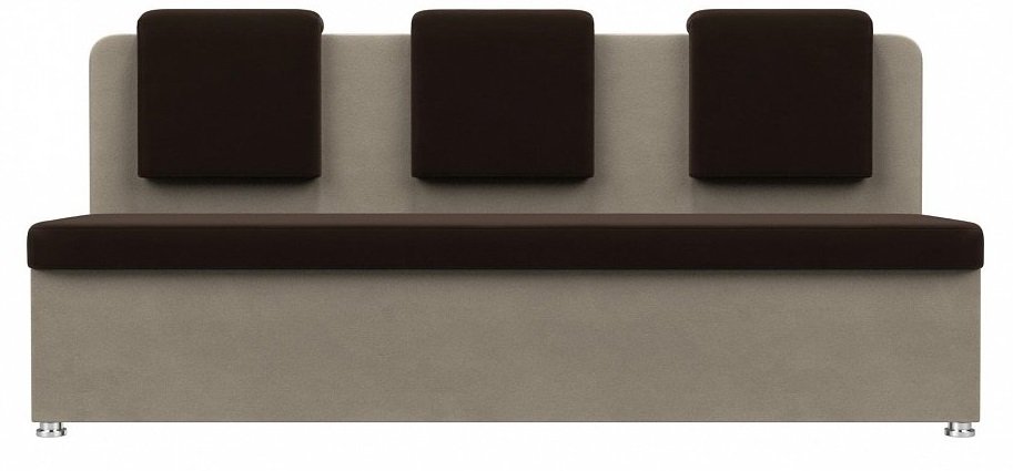 Кухонный диван Форест прямой коричневый / бежевый микровельвет