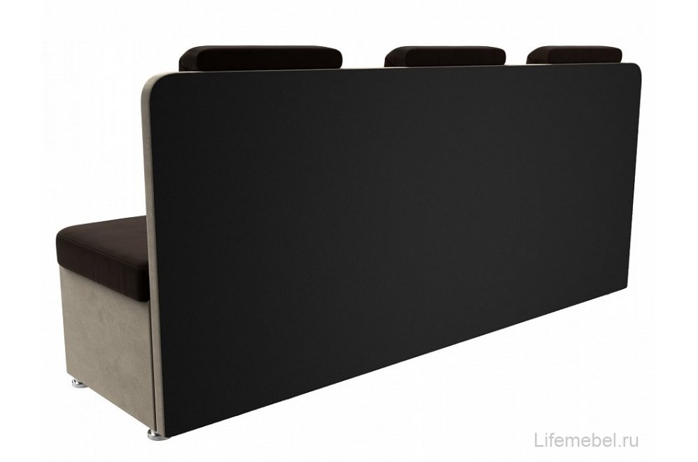 Кухонный диван Форест прямой коричневый / бежевый микровельвет