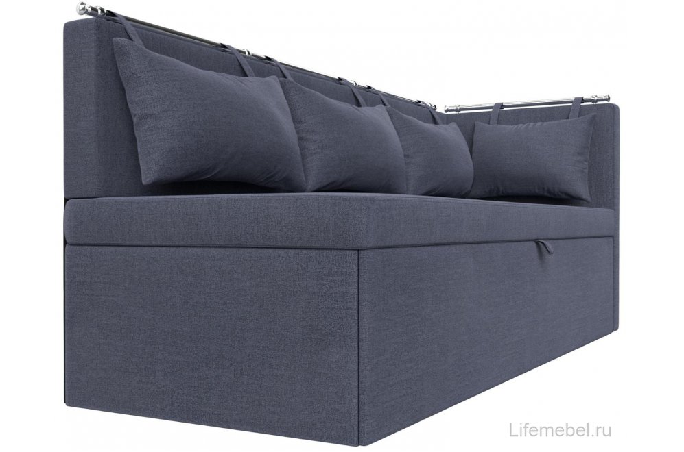 Кухонный диван Метро правый рогожка berat серая