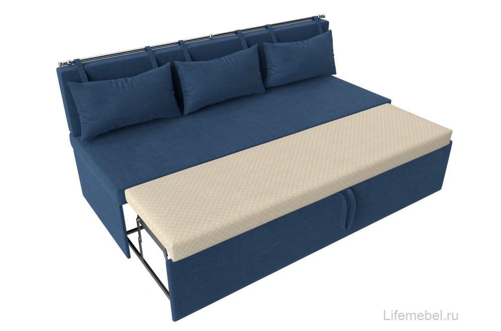 Кухонный диван Метро рогожка berat синяя