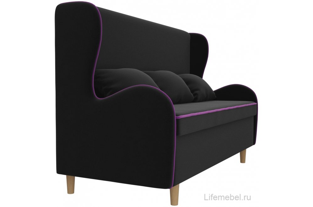 Кухонный диван Сэймон микровельвет черный