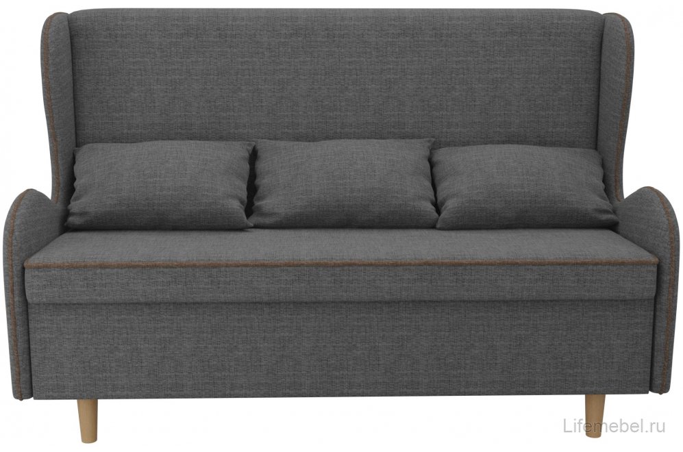 Кухонный диван Сэймон рогожка серая / коричневая