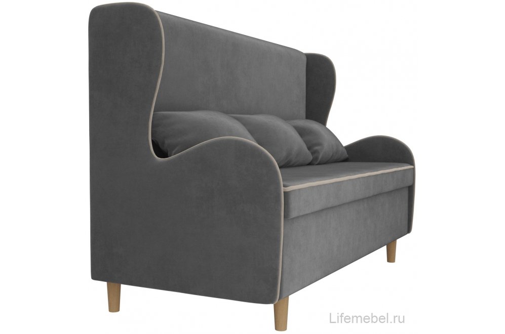 Кухонный диван Сэймон велюр серый