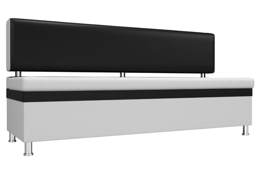 Кухонный диван Стайл экокожа бело-черный