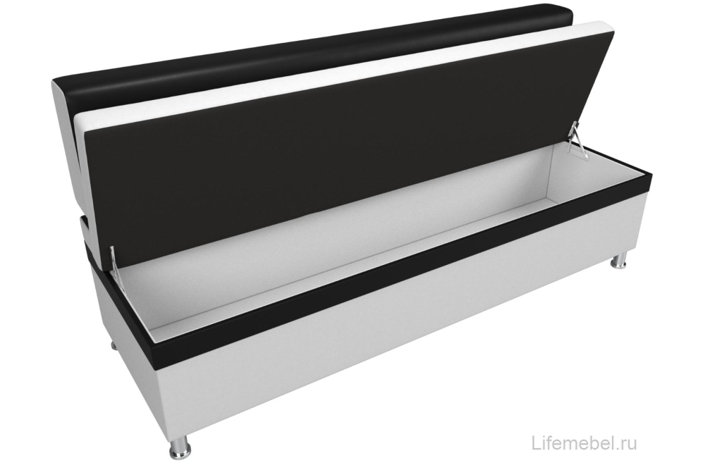 Кухонный диван Стайл экокожа бело-черный