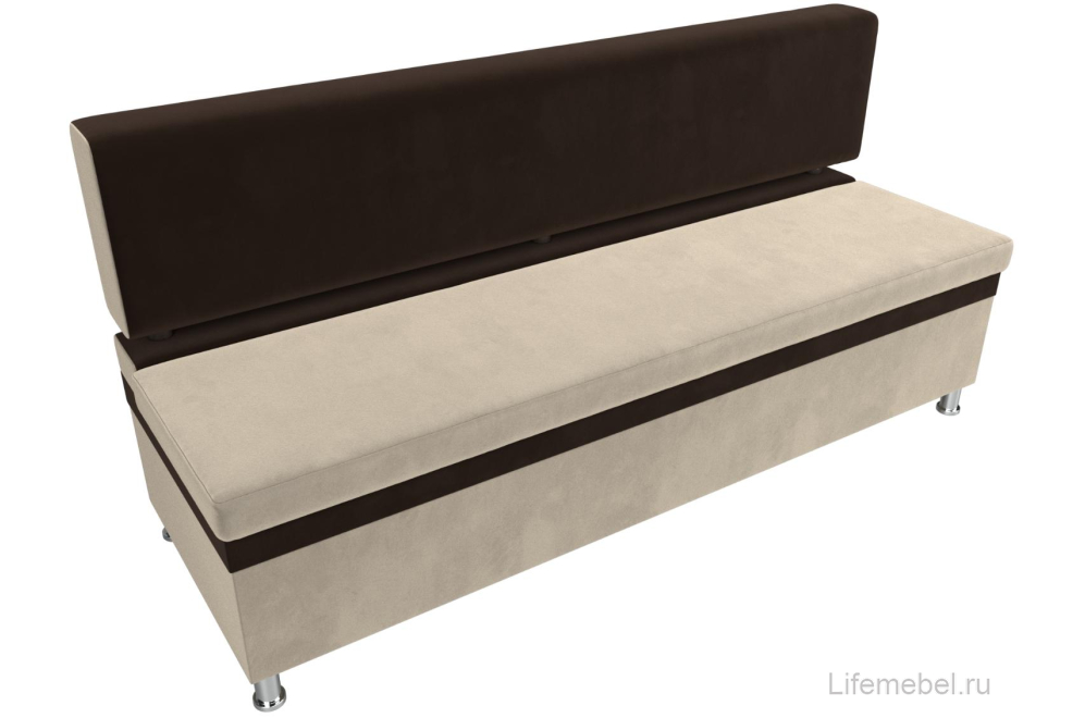 Кухонный диван Стайл микровельвет бежевый / коричневый