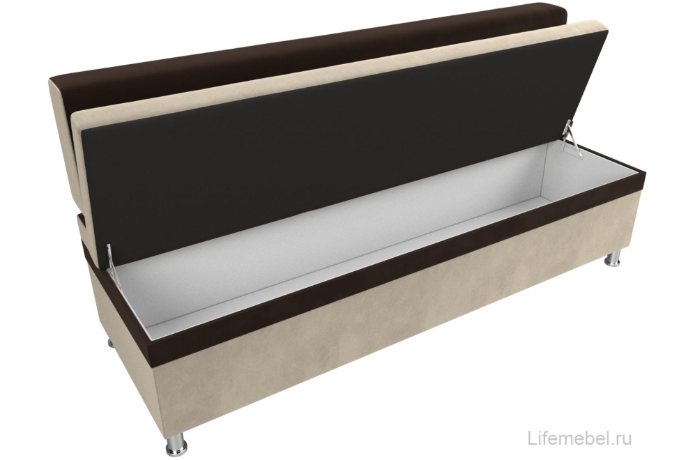 Кухонный диван Стайл микровельвет бежевый / коричневый