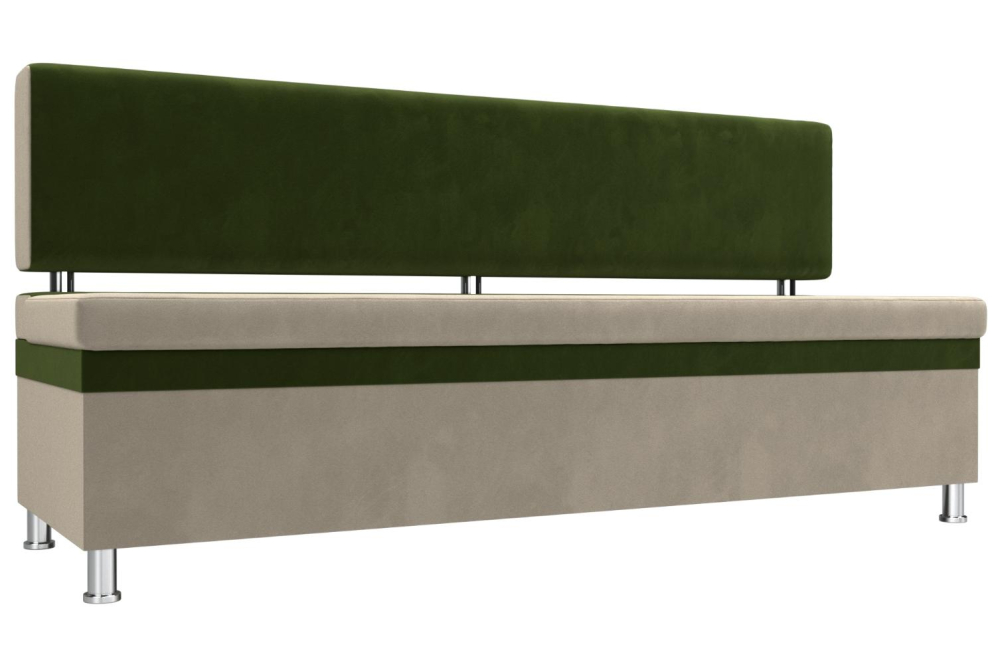 Кухонный диван Стайл микровельвет бежевый / зеленый