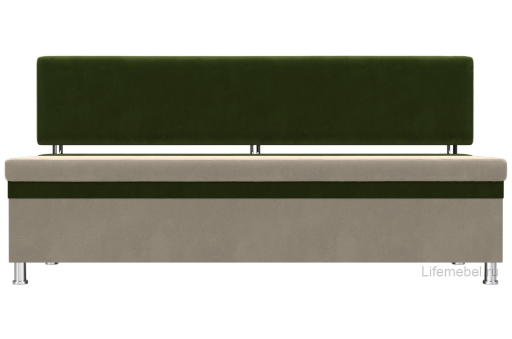 Кухонный диван Стайл микровельвет бежевый / зеленый