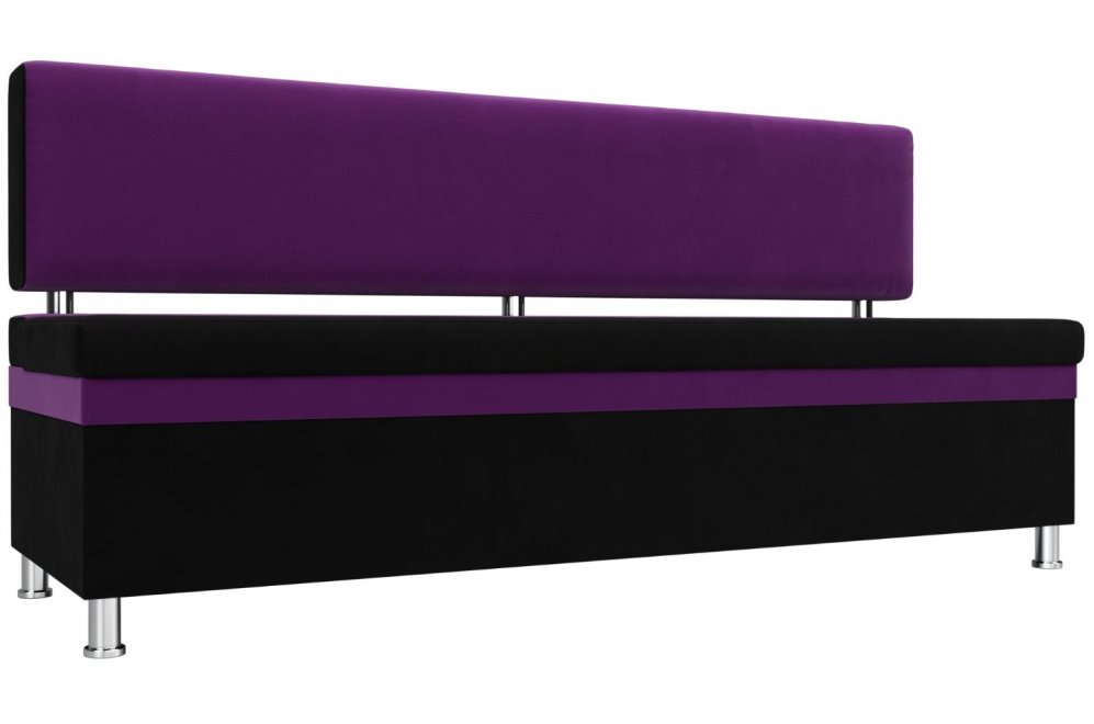 Кухонный диван Стайл микровельвет черный / фиолетовый