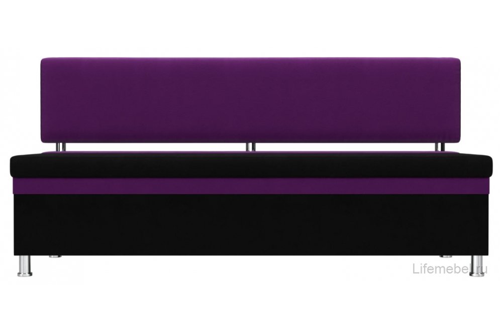 Кухонный диван Стайл микровельвет черный / фиолетовый