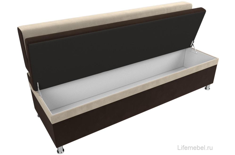 Кухонный диван Стайл микровельвет коричневый / бежевый