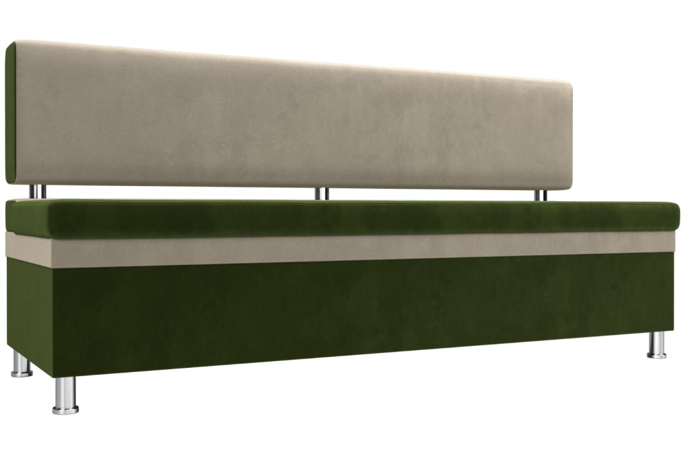 Кухонный диван Стайл микровельвет зеленый / бежевый
