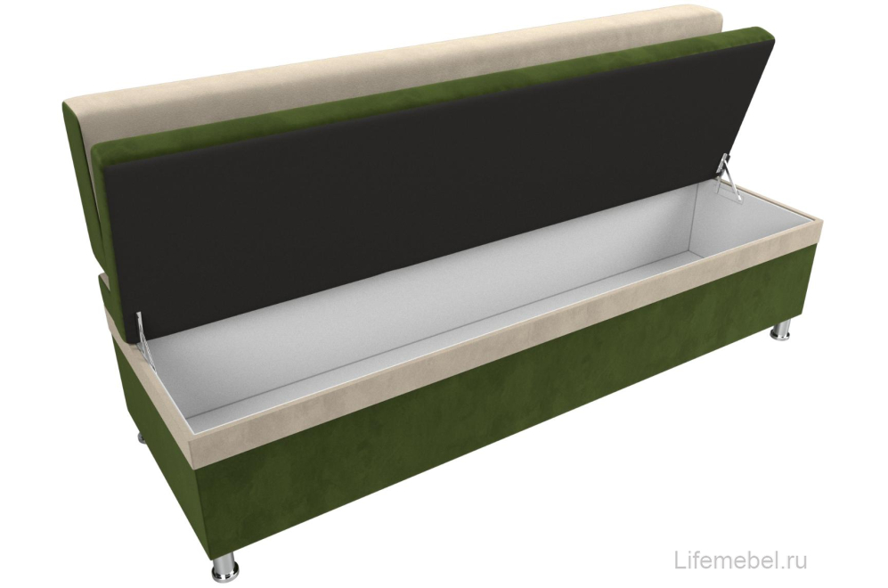 Кухонный диван Стайл микровельвет зеленый / бежевый