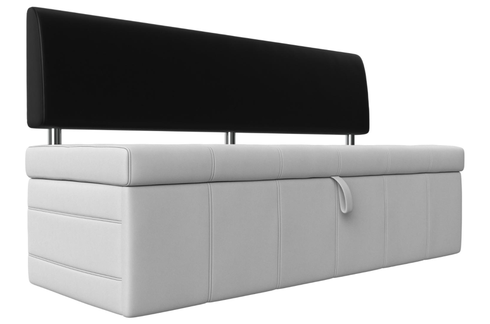 Кухонный диван Стоун экокожа белая / черная