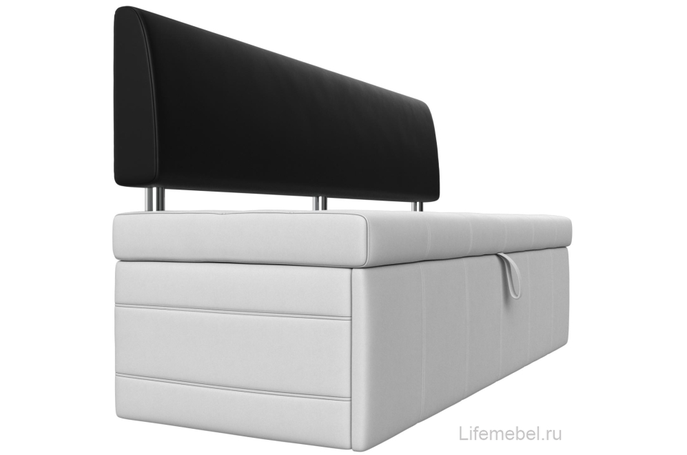 Кухонный диван Стоун экокожа белая / черная