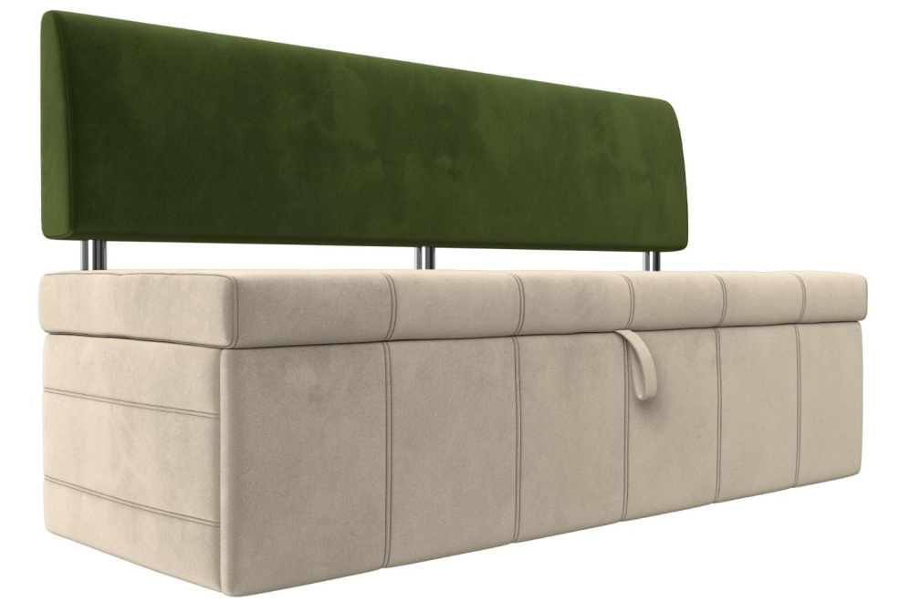 Кухонный диван Стоун микровельвет бежевый / зеленый