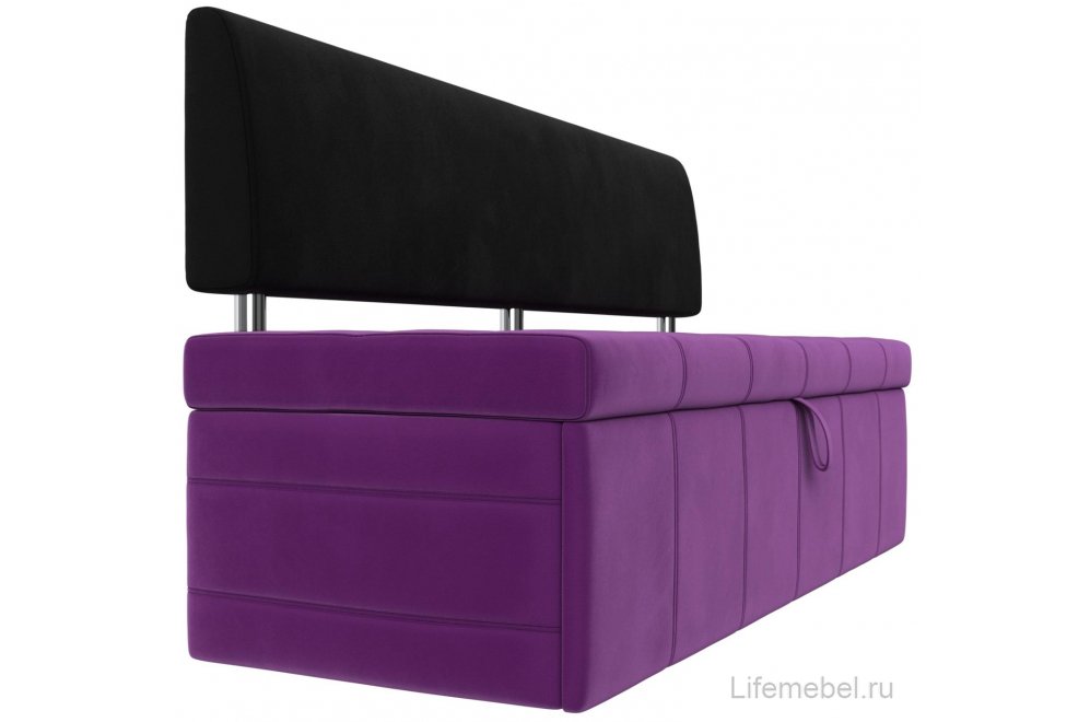 Кухонный диван Стоун микровельвет фиолетовый / черный