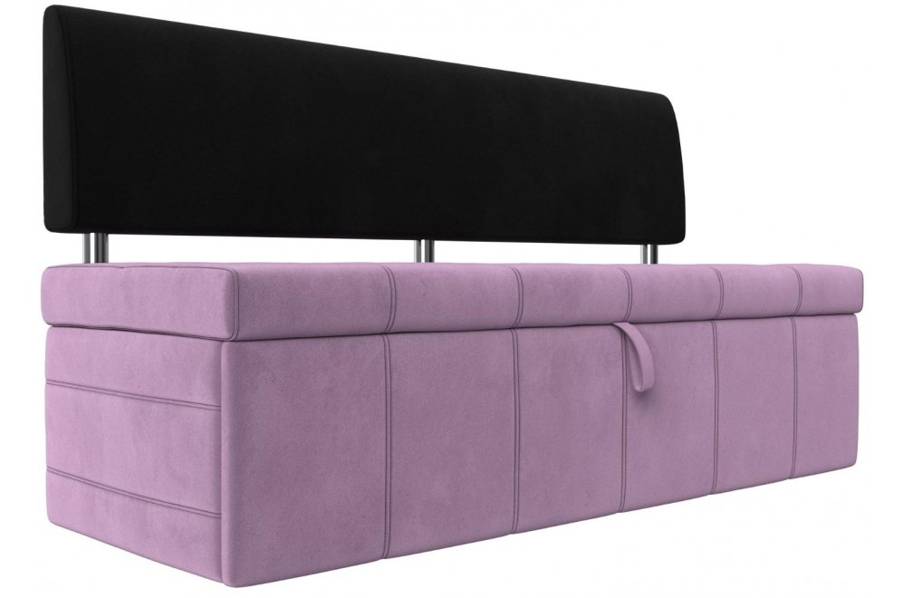 Кухонный диван Стоун микровельвет сиреневый / черный